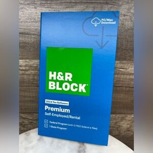H&R Block Tax Software Premium 2024 PC/MAC Download Self-Employed/Rental